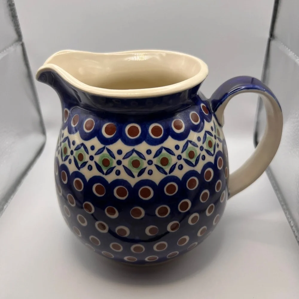 Boleslawiec Hand Made Pottery Pitcher Made in Poland